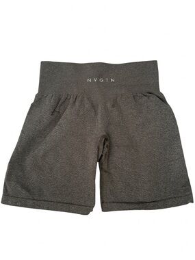 NVGTN High-Waist Women’s Gray Sage Biker Shorts Contour Fitness Cinch Size Large